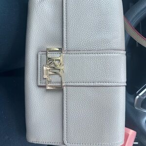 Lauren Ralph Lauren Taupe Clutch with Gold Accent